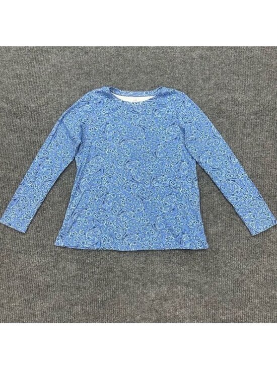 J. Jill Tops - J Jill Long Sleeve Pima Crew Neck Tee Paisley Print Cotton Shirt Womens Medium